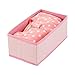 mDesign Fabric Drawer Organizer Bins, Kids/Baby Nursery Dresser, Closet, Shelf, Playroom Organization, Hold Clothes, Toys, Diapers, Bibs, Blankets, 2 Pack - Pink Herringbone
