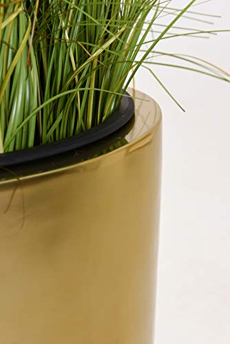 Vivanno Pflanzkübel Pflanzgefäß Blumenkübel Fiberglas City Gold Metallic - 100x47 – Bild 8