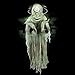 Holidayana Animatronic Floating Skeleton- Motion Activated Halloween Decoration with Lighted Eyes & Scary Sounds