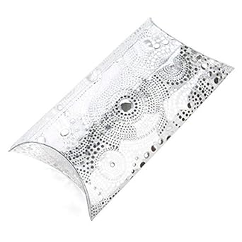Amazon Com Clear Pillow Box W Silver Foil Designs 25 Quantity