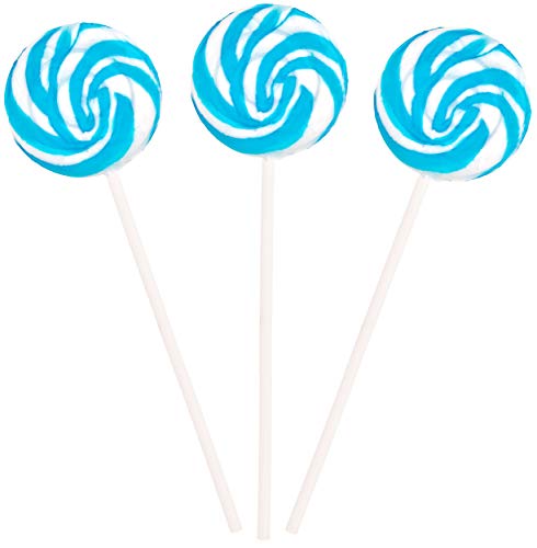 Blue and White Swirl Lollipops - 12 Suckers