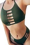 HOTAPEI Women Cut out Vintage Pin up Two Piece Tankini(FBA Optional)