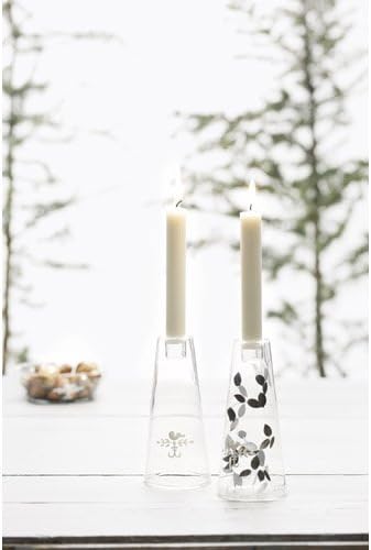 Scandinavian Etched Glass Candle Holder