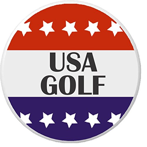 USA Golf Red White Blue Stars 2.25' Large Pinback Button Pin