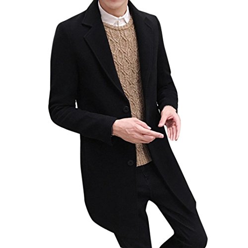 Forthery Winter Clearance Men&rsquo;s Trench Coat Winter Long Jacket Double Breasted Overcoat