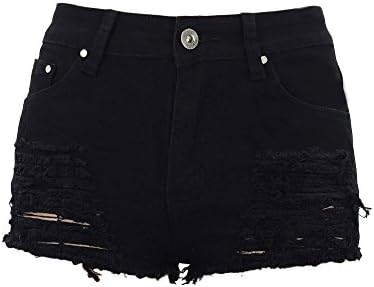Xudom Womens Ripped Denim Shorts Mid Waist Plus Size Cutoff Distressed