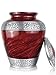 SmartChoice Cremation Urn for Human Ashes (Adult) - Memorial Funeral Vase with Secure Lid - Red Handcrafted Large Urn (Royal Red)
