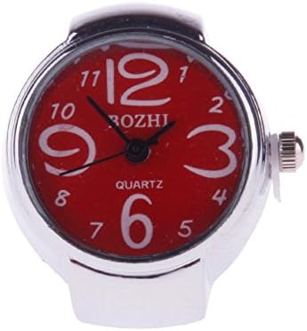 Febelle Women Cool Chic Steel Round Elastic Quartz Finger Ring Watch