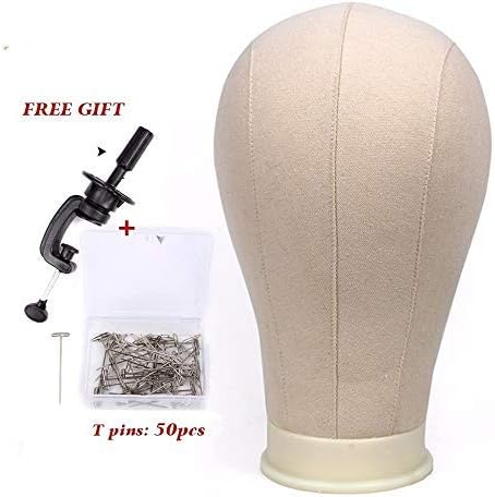 Doofang 21-24" Cork Canvas Block Head Mannequin Mainkin Head for Wig Making Drying Styling Coloring