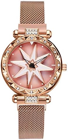 Women Watch Sale Clearance - Women's Analogue Quartz Wrist Watch Starry Sky Convex Glass Quartz Mesh with Magnetic Buckle Ladies Watch (D)