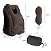 HOMCA Travel Pillow, Portable Head Neck Rest Inflatable Pillow, Design for Airplanes, Cars, Buses, Trains, Office Napping, Camping - Includes Free Eye Mask (Brown)