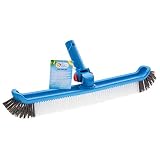 U.S. Pool Supply Professional 20" Floor & Wall Pool Cleaning Brush with Adjustable Angle EZ Clip Handle - Curved Ends, 7 Rows of Durable Nylon Bristles - Easily Sweep Algae from Walls, Floors, Steps