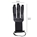 edealing Archery Gloves 3 Finger Handmade Leather Guard Shooting Finger Protector for Compound Bow (Black)