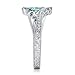 Hithop Premium Quality Women's 925 Sterling Silver Crystal Filled Round Shape Ring Jewelry Blue,9