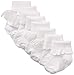 Nuby Baby Girl 4-Pack Infant/Newborn Ruffle Turn Cuff Socks, 0-6 Months, White