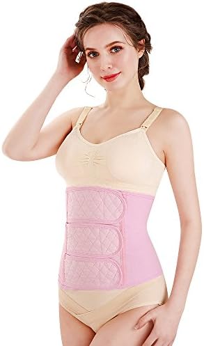 OCTQUEEN Maternity Gauze Belly Band Pink and White Color (M, pink)