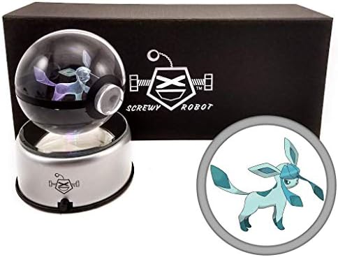ScrewyRobot Crystal Ball 3D Night Light Color Changing Lamp 80mm (Glaceon)