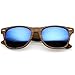 zeroUV - Classic Wood Printed Colored Mirror Square Lens Horn Rimmed Sunglasses 54mm