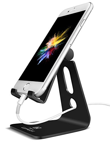 Lamicall Adjustable Cell Phone Stand, Desk Phone Holder, Cradle, Dock, Compatible with iPhone 17 16 15 14 Air Plus Pro Pro Max 13 12 X XS, 4-8