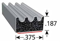 Trim-Lok X113HT-25 Ribbed Rectangle Rubber Seal