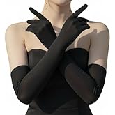 Cosplay Gloves Long Tight Spandex Strech Gloves Long Elbow Glove for Cosplay bridesmaids proms dance Costume Green Scree