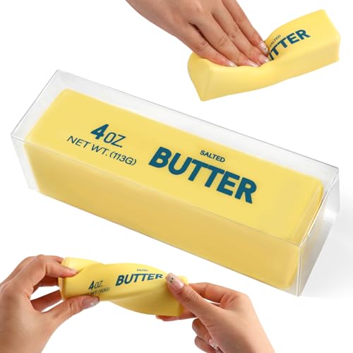 Butter Squishy Slow Rising Stress Relief Toy - Realistic Butter Stick Squeeze, Soft PU Foam Fidget for Anxiety & Sensory Relief, Cute Desk Decor for Kids, School