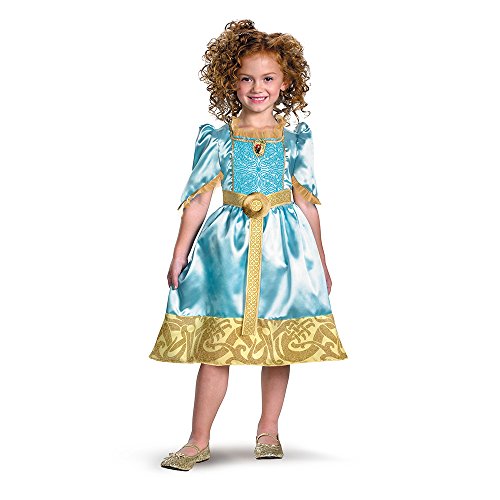 Brave Merida Classic Costume, Auqa/Gold, Medium