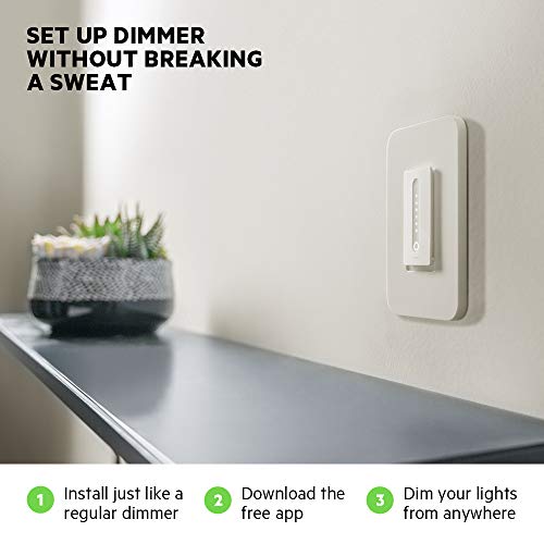 WeMo (F7C059) Dimmer Wifi Light Switch, Works with Alexa, the Google