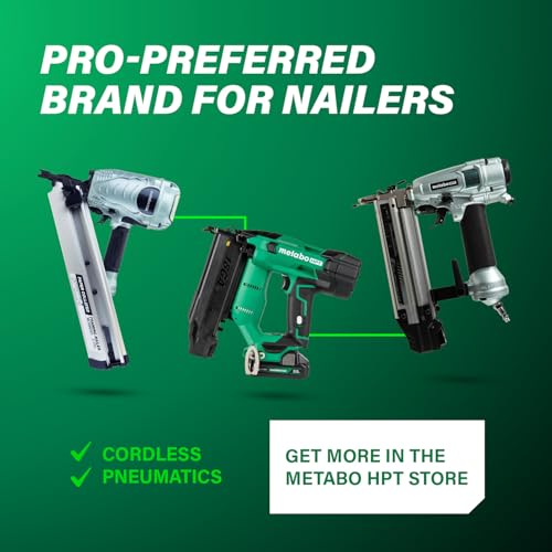 METABO HPT FINISH NAILER WITH AIR DUSTER, PRO-PREFERRED PNEUMATIC POWER NAILERS, IDEAL FOR MOLDING, CHAIR RAIL, AND CABINETRY, LIGHTWEIGHT 3.7 LBS, 16 GAUGE, 1″ TO 2-1/2″ FINISH NAILS, NT65M2S
