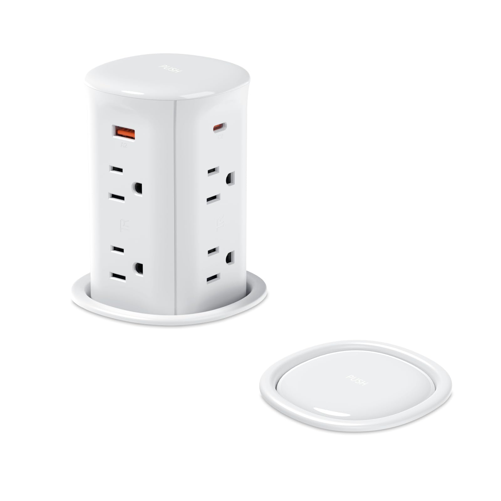 Photo 1 of Pop up Outlet for Countertop,3.15-inch Hole Desk Grommet Power,8 Outlets 4 USB,20W USB C Fast Charging,Kitchen Island Pop Up Electrical Outlet