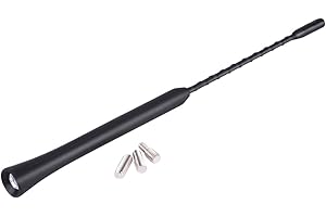 Car Antenna, Universal 9 Inch Signal Boosting Antenna for FM Radio, with 4mm 5mm 6mm Screw Thread Fittings for Cars, SUVs, Tr