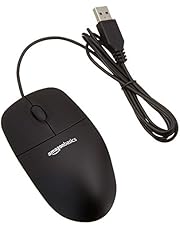 AmazonBasics 3-Button USB Wired Computer Mouse (Black), 1-Pack