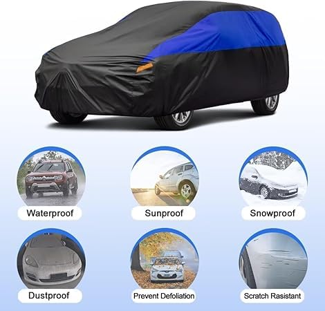 GUNHYI Breathable Waterproof Car Cover, Cover for Cars Audi A3 S3 RS3 Sportback Hatchback, Black Blue Canvas Car Garage Complete for Protection Against Rain, Sun and Dust.