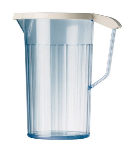 Harfield 1.1 Litre (2 Pint) Antibacterial Jug with White Lid Reusable Virtually Unbreakable Polycarbonate Drink Pitcher