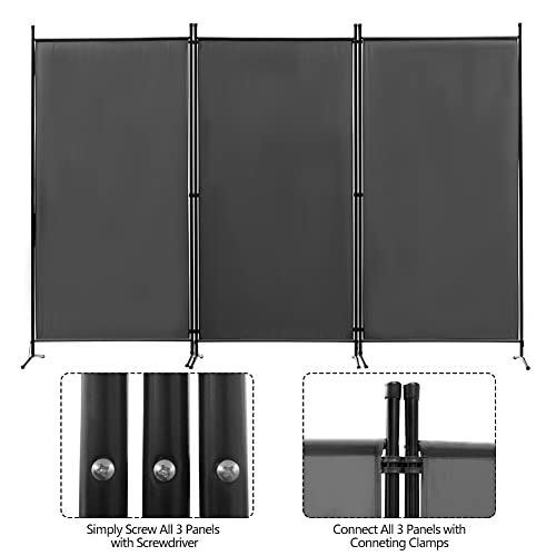 Carivia - Pantalla plegable de privacidad de 3 paneles, 3 paneles, divisor de habitación, pantalla de privacidad para oficina, separadores de sala de divisiones, divisor de habitación independiente