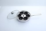 RUNZI Egg Poacher Pan Stainless Steel Induction 6 XL Cups view 4
