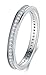 2MM 925 Sterling Silver Ring, Boruo Cubic Zirconia CZ Wedding Band Stackable Ring