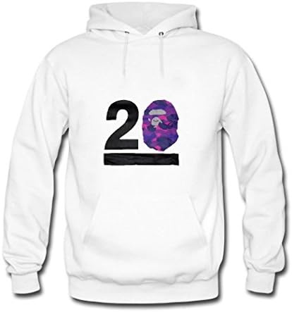 Bathing Ape for %Adult% Unisex Pullover Hooded Sweatshirt Medium White