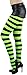 ToBeInStyle Women's Full Footed Wide Striped Tights (Plus Size, Black And Neongreen)