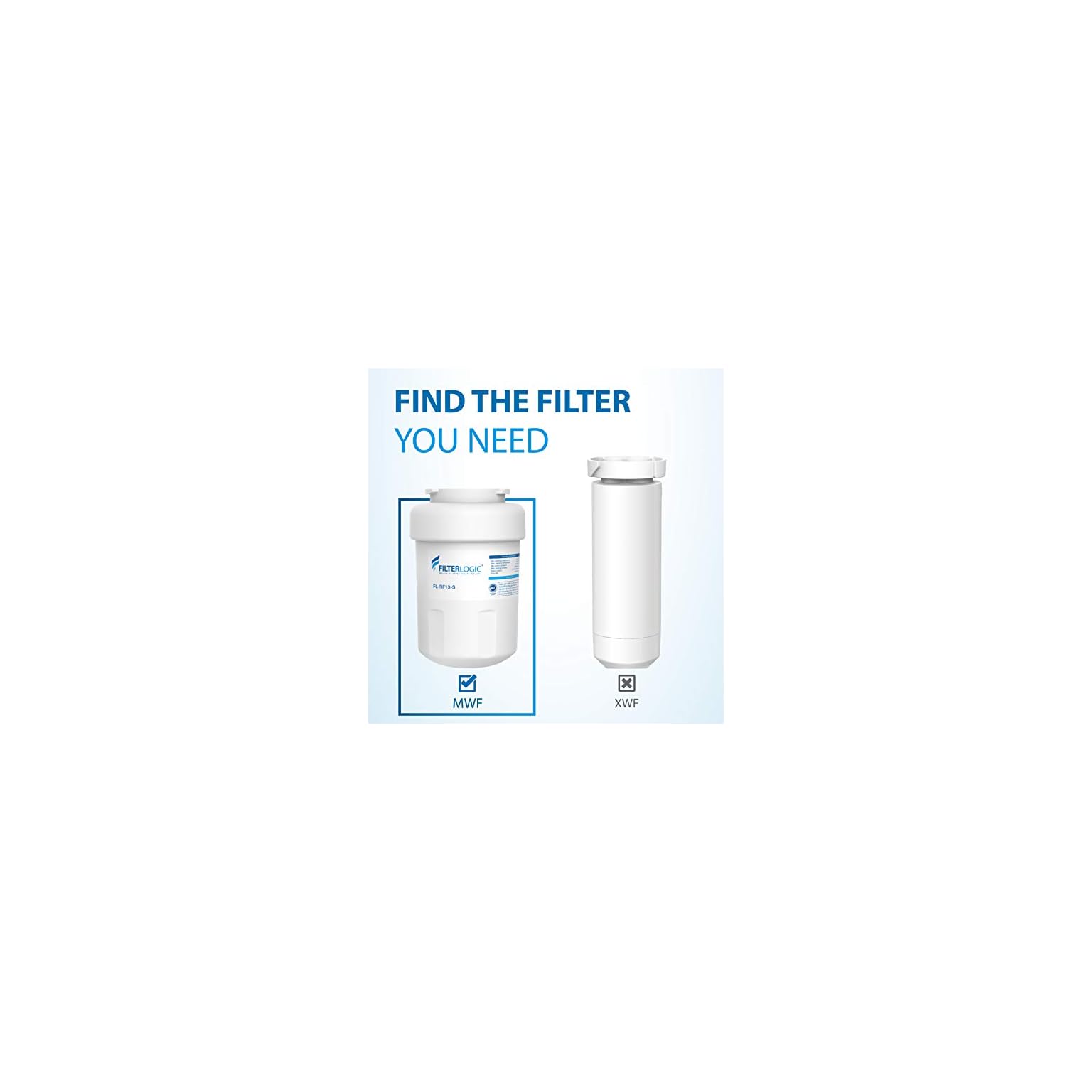 Filterlogic MWF Refrigerator Water filter, Replacement for GE® MWF, GE