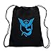 Pokemergency Pokemon Team Mystic Gym Drawstring Bag, Black/Blue
