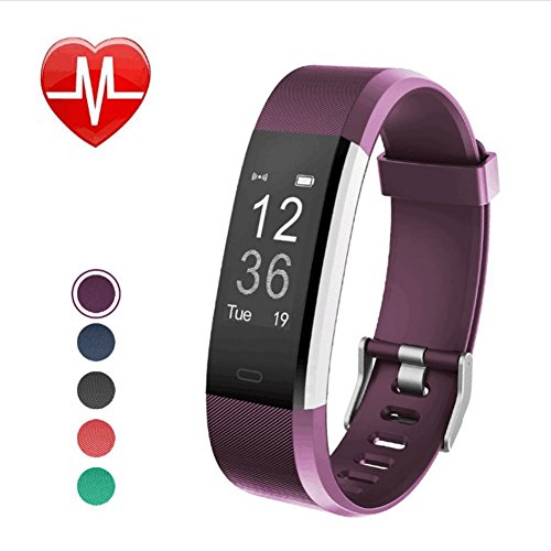 Jeestam Fitness Tracker with Heart Rate Monitor Sleep Monitor, IP67 Waterproof Activity Tracker with GPS Calorie Counter, Smart Watch Bracelet Pedometer Wristband for Android and iOS Phone (Purple)