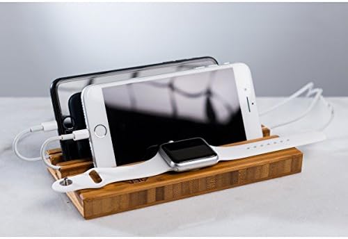 Men Gift Him Phone Stand Dock Dad Mom Boyfriend Personalized Man Charging Station Wood Techie Monogram iPhone Android Smartphone Double Slot