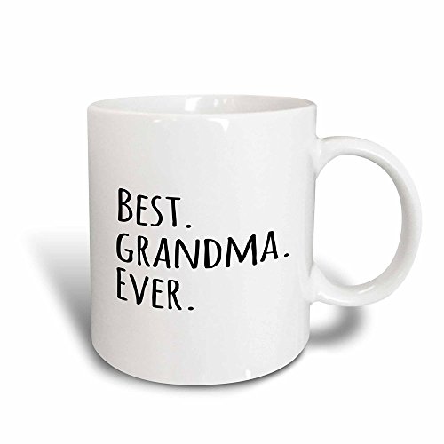 3dRose Best Grandma Ever, Gifts for Grandmothers, Black Text, Family, Magic Transforming Mug, 11-Oz