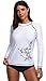BeautyIn Women's Long-Sleeve Rashguard Shirt UPF 50+ Rash Guard Swimsuit Top,White,Medium