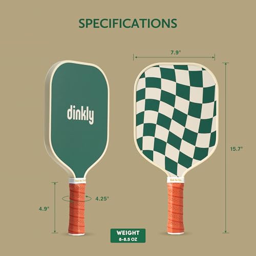 Dinkly Pickleball Paddles Set of 2/4- USAPA Approved Graphite/Fiberglass Pickleball Racket, 2 Pickleball Rackets, 4 Balls and 1 Portable Carry Bag, Aesthetic Pickle Ball Set for Men Women Beginners