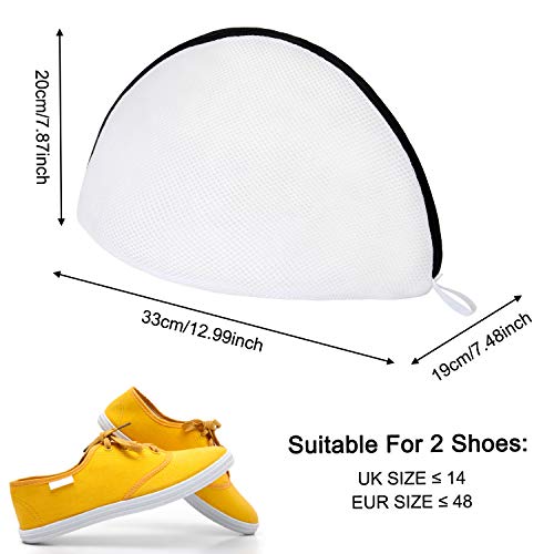 Syllana 2 Pack Mesh Laundry Bags for Shoes Multi Protection Washing Machine Bag with Durable Zipper for Laundry and Travel Organizer
