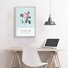 Framed Canvas Home Artwork Decoration Nordic Style Plants Canvas Wall Art for Living Room, Bedroom - 16x24 inches