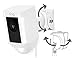 Versatile Aluminum Wall Mount for The Ring Spotlight Cam Wired - Adjust Flexibly The Viewing Angle of Your Camera - by Wasserstein (White)
