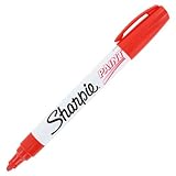 Sharpie Paint Marker Pen Oil Base Medium Point, Red Box of 12
